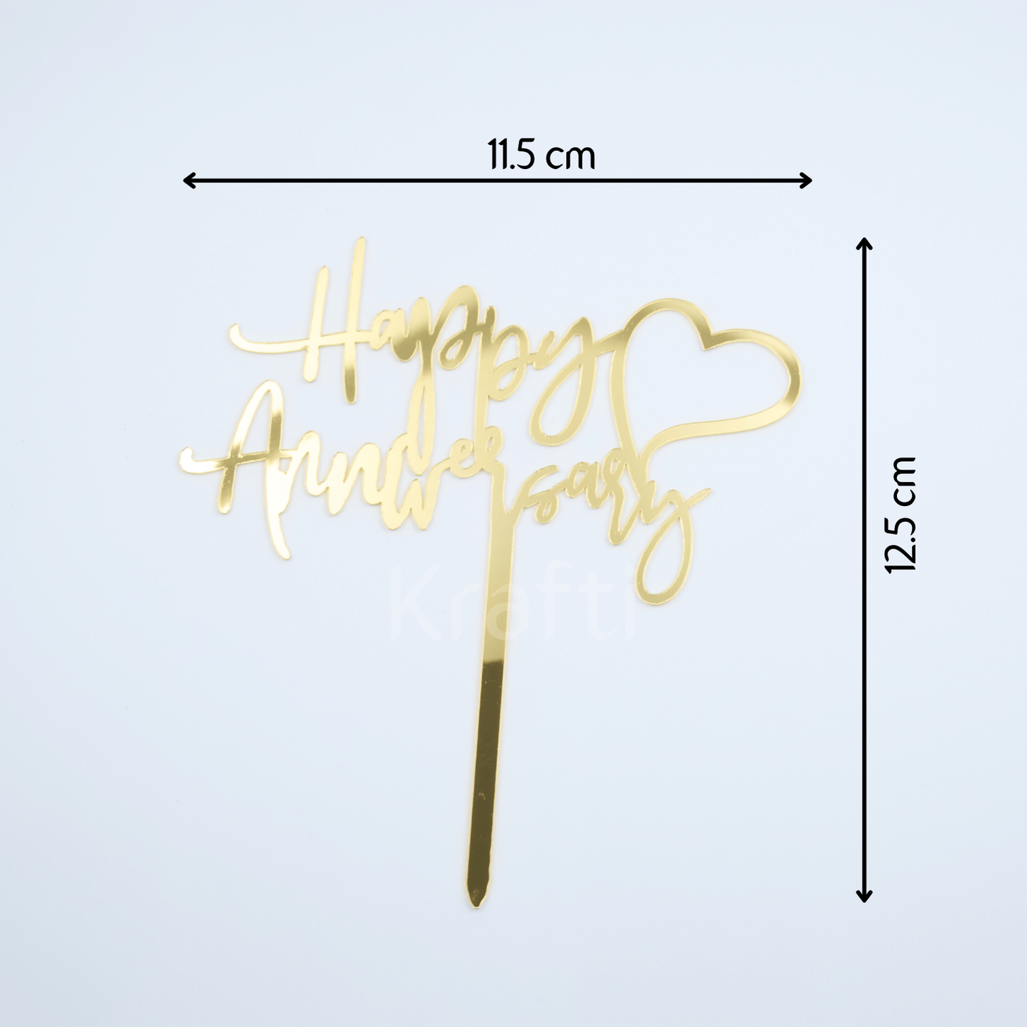 Happy Anniversary Cake Topper with Heart