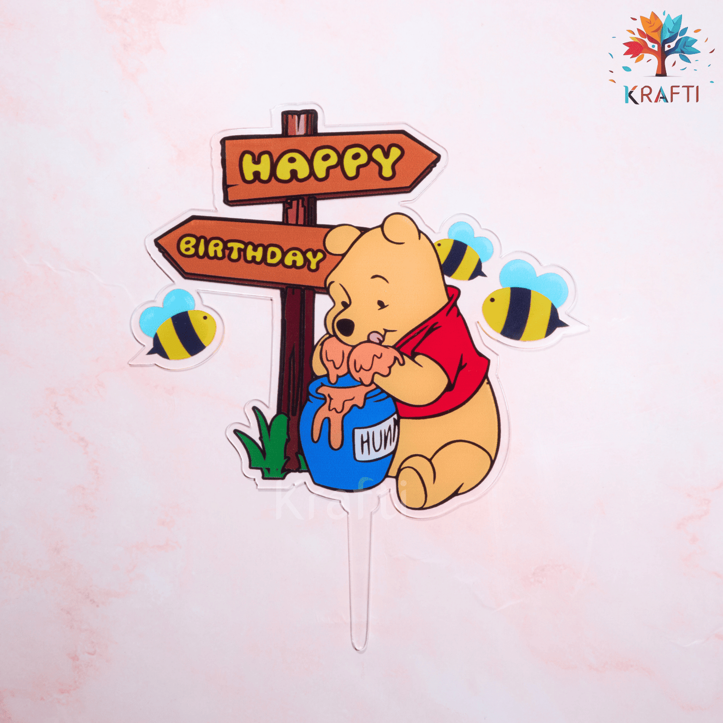 Winnie the Pooh Acrylic Cake Topper