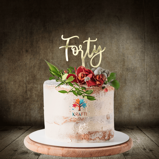 Forty Acrylic Cake Topper